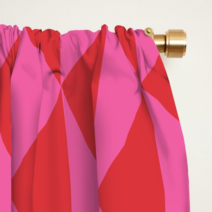 Red and Pink Geometric Pattern Window Curtain Gallery Image 2
