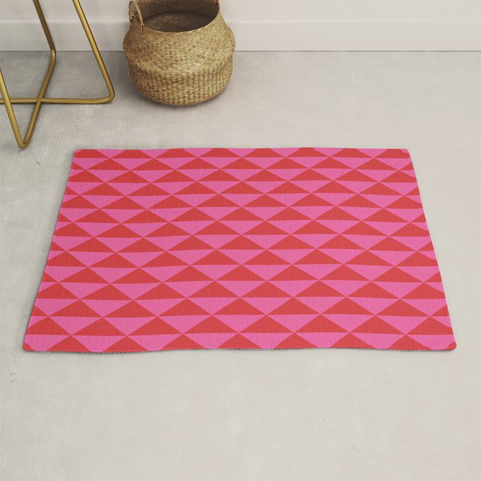 Red and Pink Geometric Pattern Rug Gallery Image 1