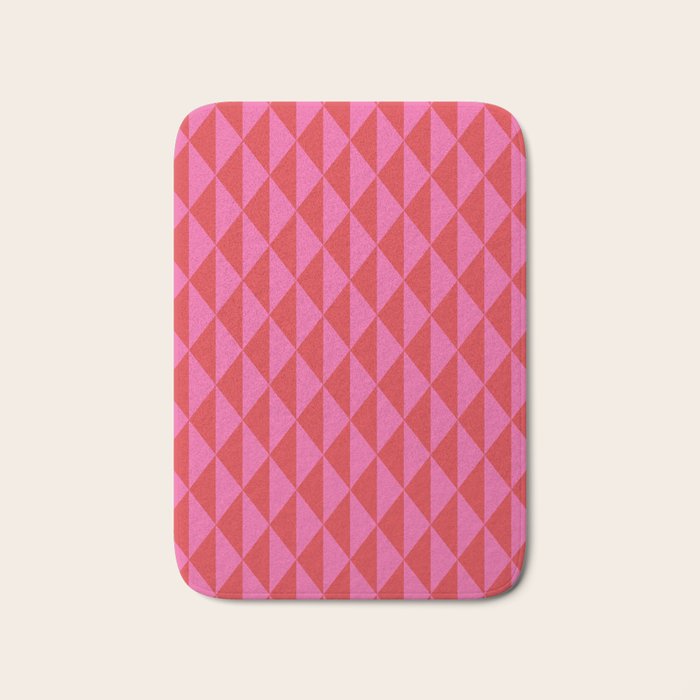 Red and Pink Geometric Pattern Bath Mat Gallery Image 1