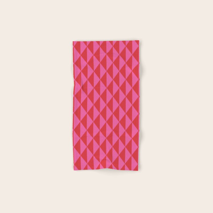 Red and Pink Geometric Pattern Bath Towel Gallery Image 1