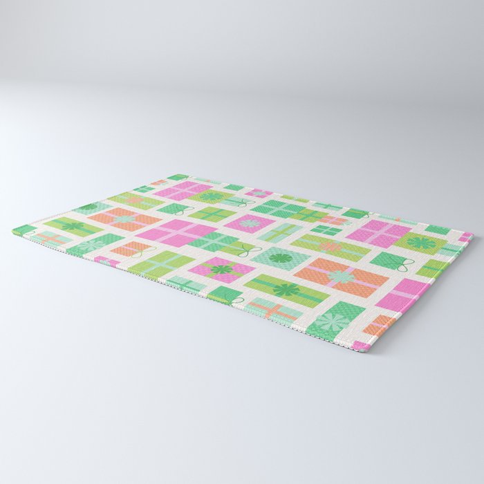 Retro Christmas Presents - Pink & Green Rug Gallery Image 3