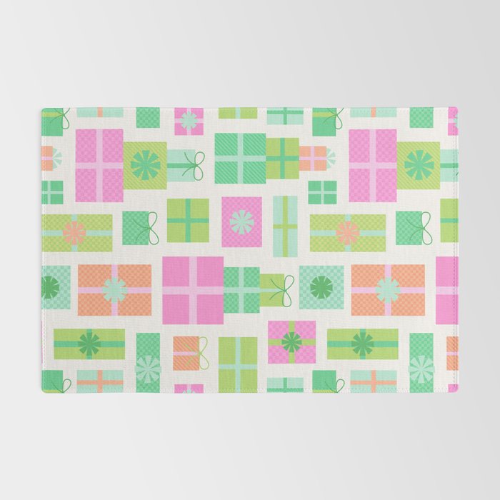 Retro Christmas Presents - Pink & Green Rug Gallery Image 2