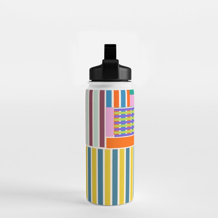 Playful patchwork Water Bottle Gallery Image 2