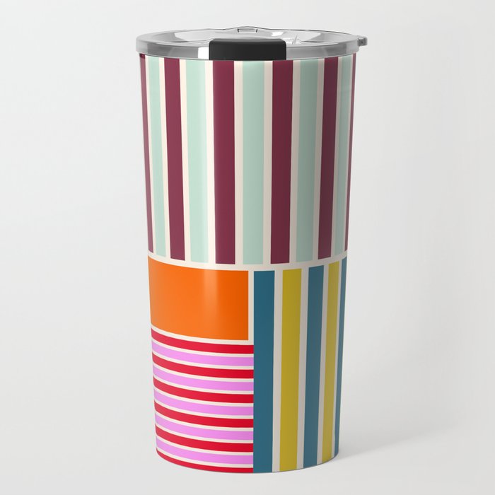 Playful patchwork Travel Mug Gallery Image 1