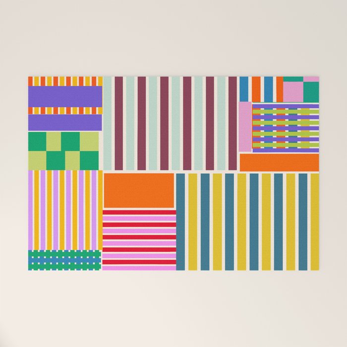 Playful patchwork Welcome Mat Gallery Image 1