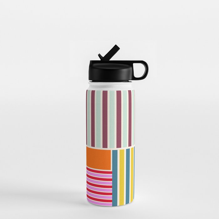 Playful patchwork Water Bottle Gallery Image 1