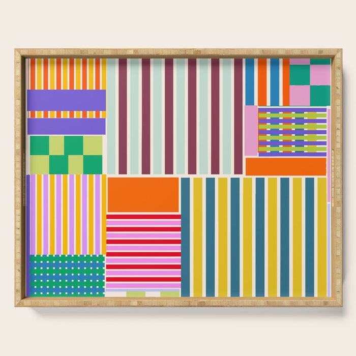 Playful patchwork Serving Tray Gallery Image 1