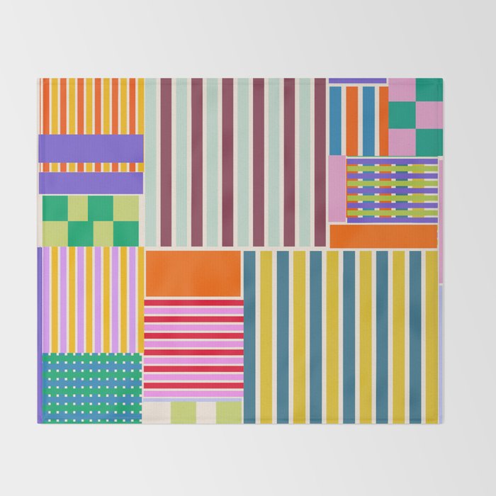 Playful patchwork Throw Blanket Gallery Image 2