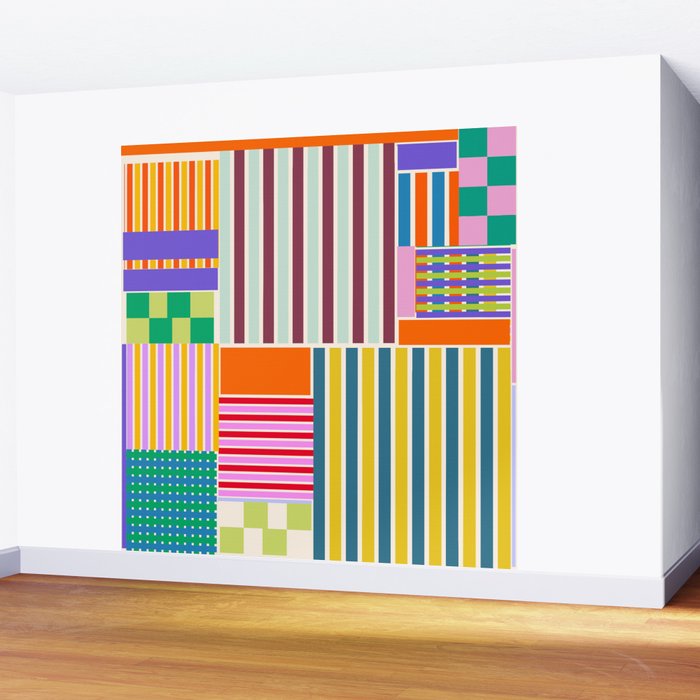 Playful patchwork Wall Mural Gallery Image 2