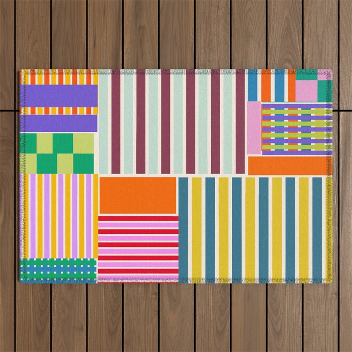 Playful patchwork Outdoor Rug Gallery Image 1