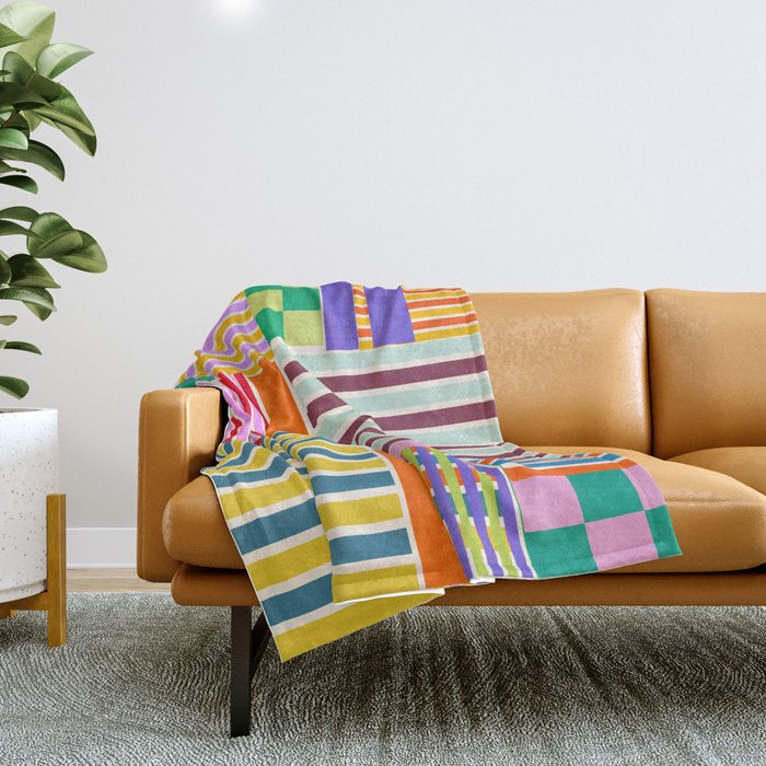 Playful patchwork Throw Blanket Gallery Image 1