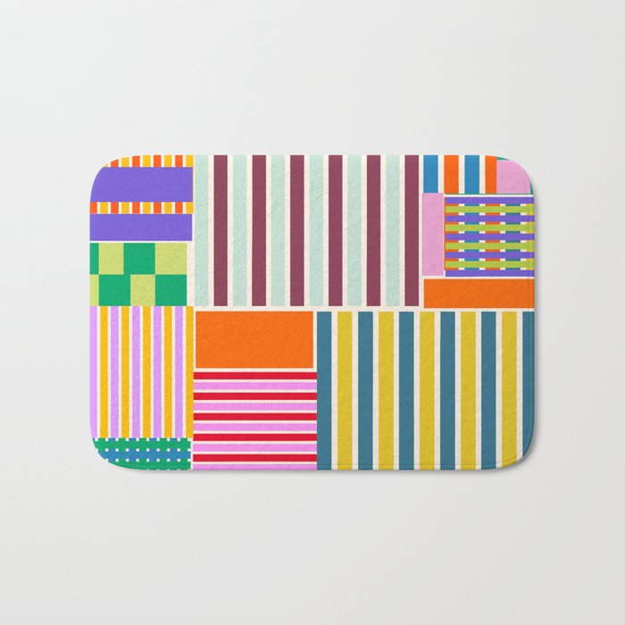 Playful patchwork Bath Mat Gallery Image 1