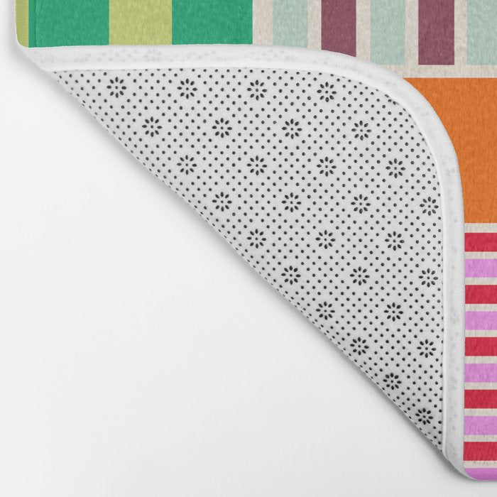 Playful patchwork Bath Mat Gallery Image 2