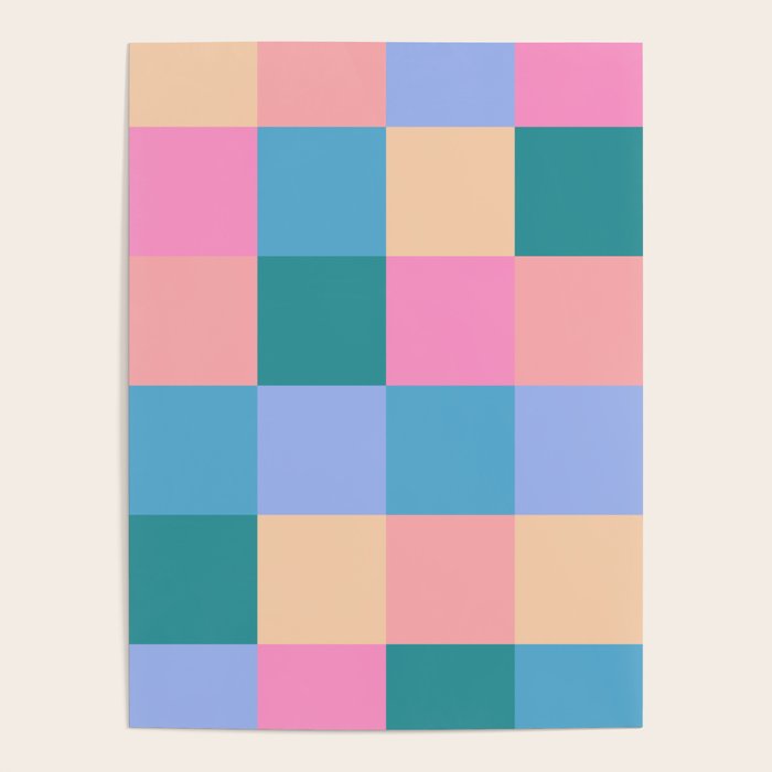 Bold Retro Checks Pattern - Large XXXI Poster Gallery Image 4