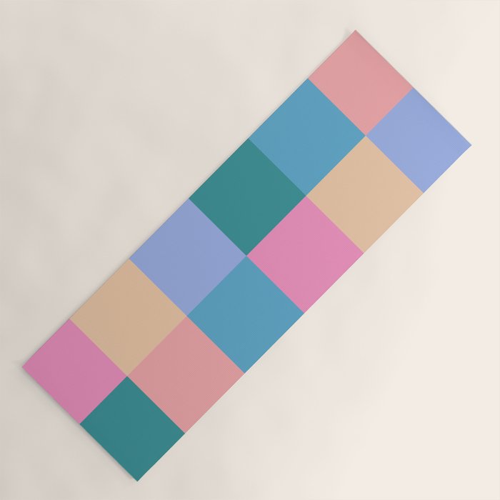 Bold Retro Checks Pattern - Large XXXI Yoga Mat Gallery Image 1