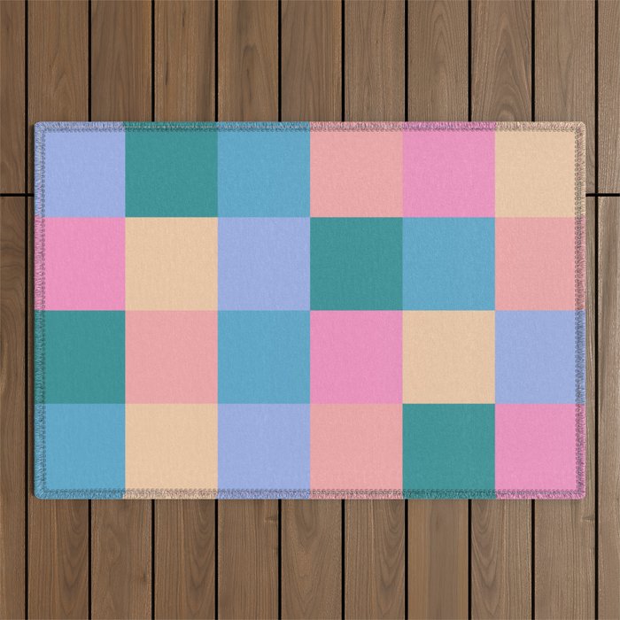 Bold Retro Checks Pattern - Large XXXI Outdoor Rug Gallery Image 1