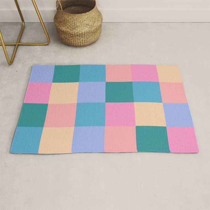 Bold Retro Checks Pattern - Large XXXI Rug Gallery Image 1