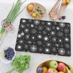 Black and white firework doodle pattern Cutting Board Gallery Image 2