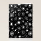 Black and white firework doodle pattern Stationery Card Gallery Image 2