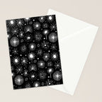 Black and white firework doodle pattern Stationery Card Gallery Image 2