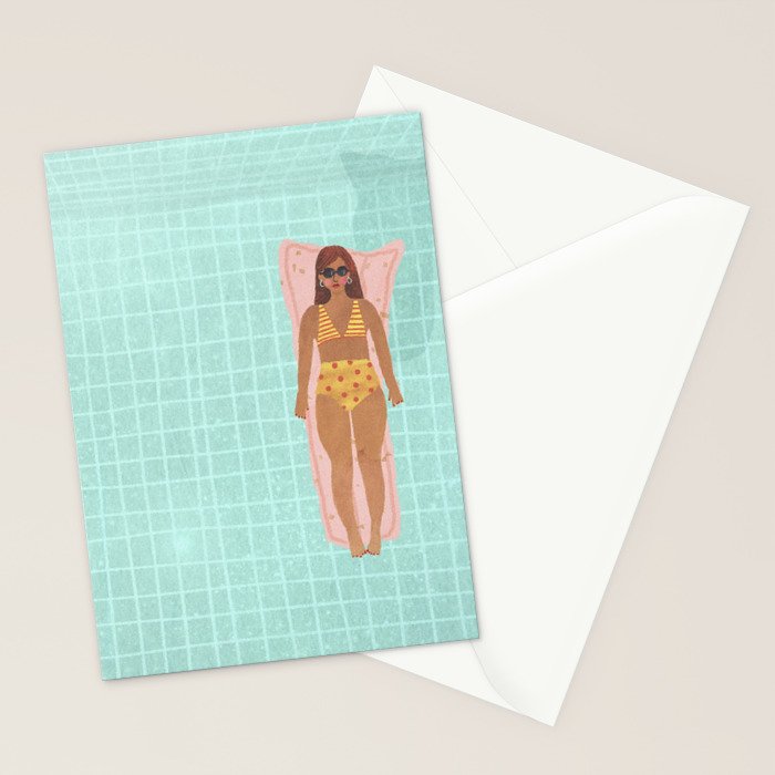 Swimming in Blue Stationery Card Gallery Image 2