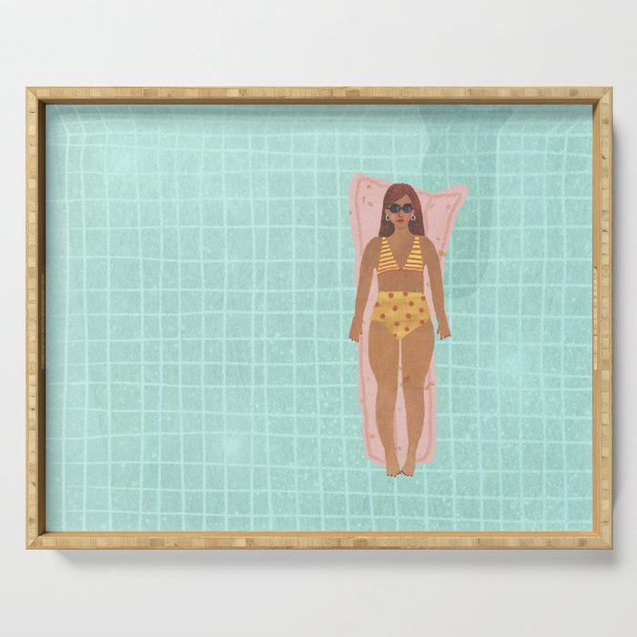 Swimming in Blue Serving Tray Gallery Image 1