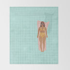 Swimming in Blue Throw Blanket Gallery Image 2