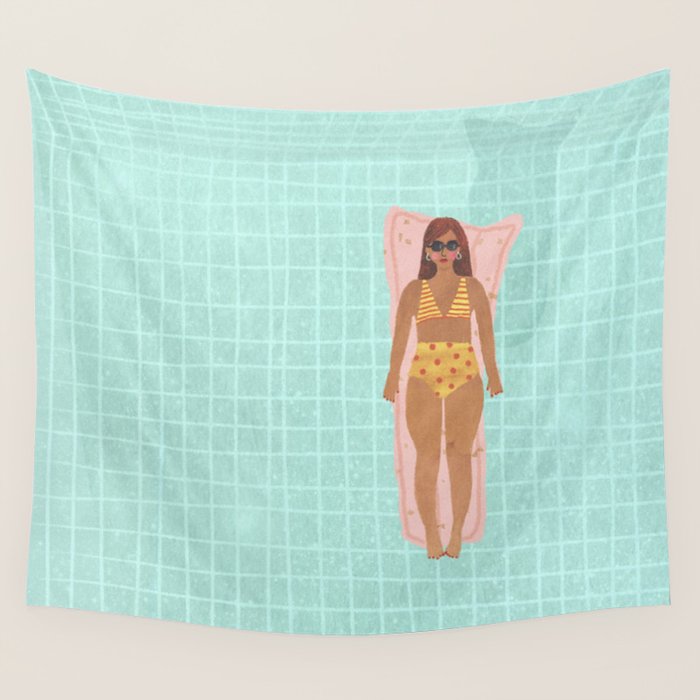 Swimming in Blue Wall Tapestry Gallery Image 1