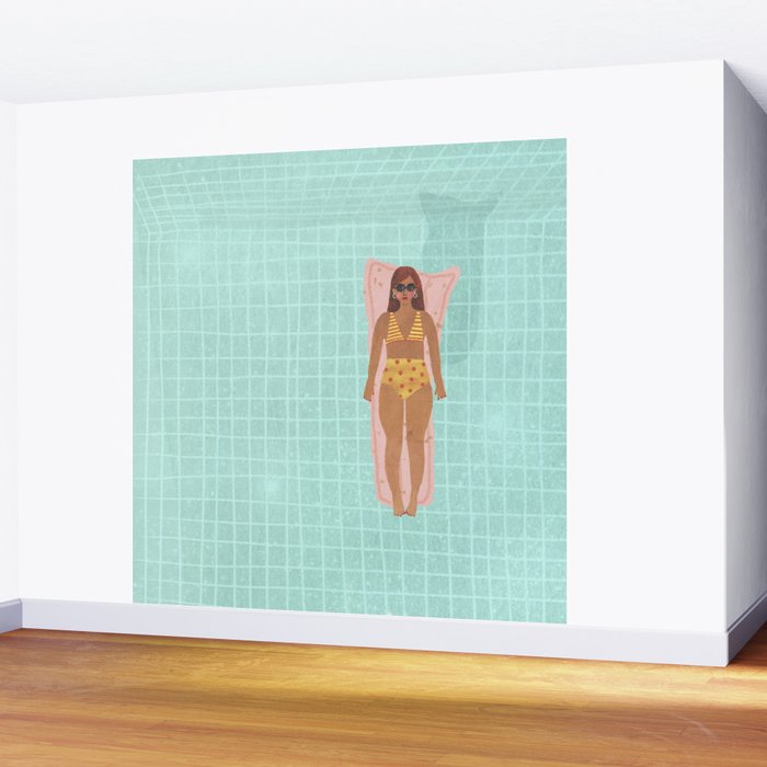 Swimming in Blue Wall Mural Gallery Image 2