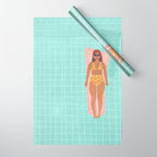 Swimming in Blue Wrapping Paper Gallery Image 1