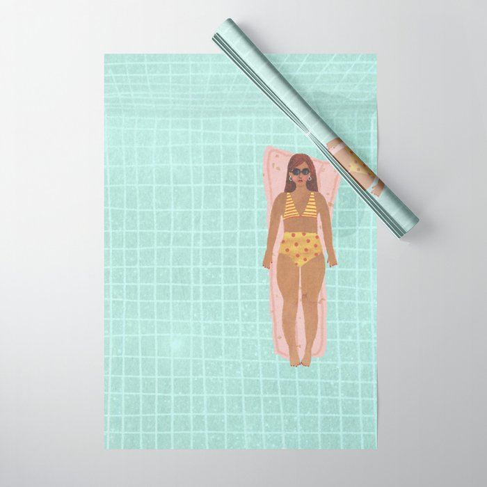 Swimming in Blue Wrapping Paper Gallery Image 1