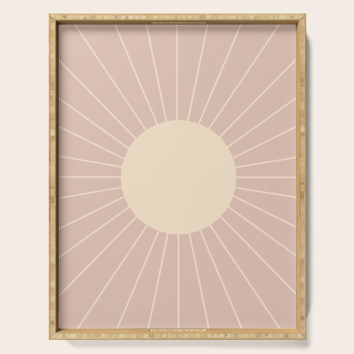 Minimal Sunrays - Neutral Pink Serving Tray Gallery Image 1