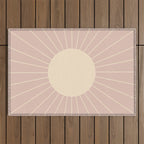 Minimal Sunrays - Neutral Pink Outdoor Rug Gallery Image 1