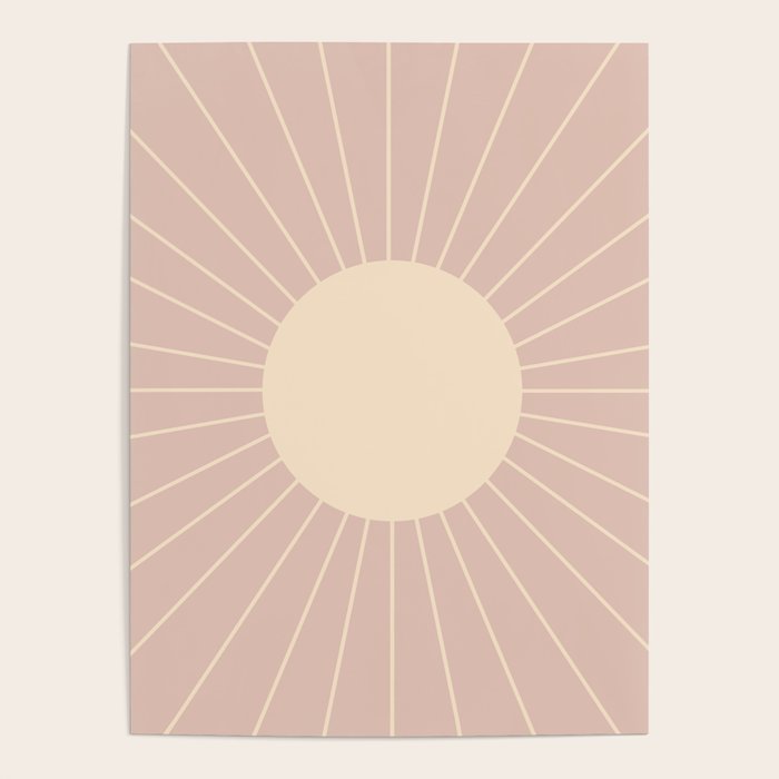 Minimal Sunrays - Neutral Pink Poster Gallery Image 4