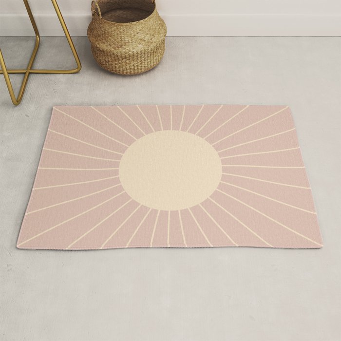 Minimal Sunrays - Neutral Pink Rug Gallery Image 1