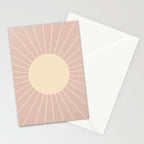 Minimal Sunrays - Neutral Pink Stationery Card Gallery Image 2