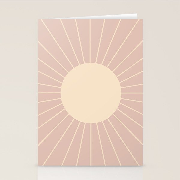 Minimal Sunrays - Neutral Pink Stationery Card Gallery Image 2