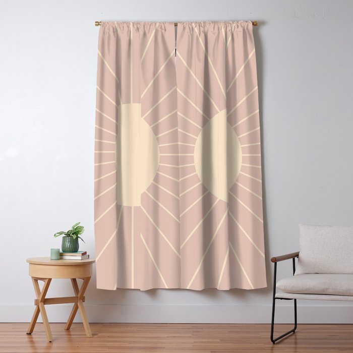 Minimal Sunrays - Neutral Pink Window Curtain Gallery Image 5