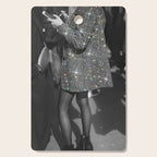 BREAK TIME | style | fashion | black and white | classic | retro | glitter | sparkle | smoke Cutting Board Gallery Image 1