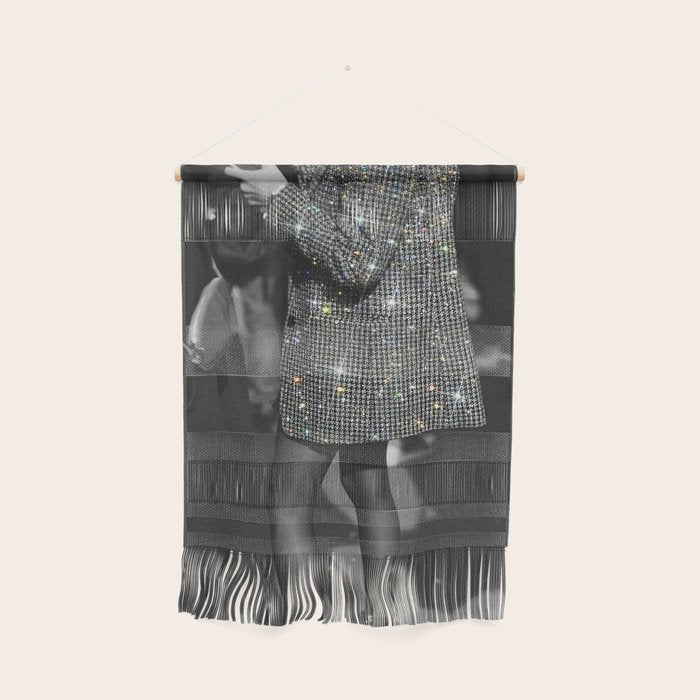 BREAK TIME | style | fashion | black and white | classic | retro | glitter | sparkle | smoke Wall Hanging Gallery Image 1