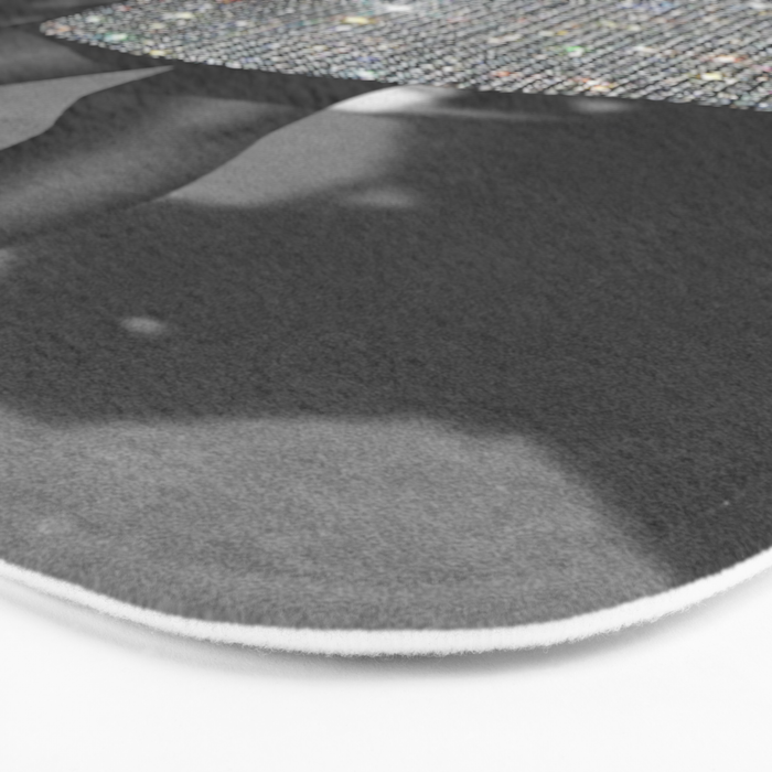 BREAK TIME | style | fashion | black and white | classic | retro | glitter | sparkle | smoke Bath Mat Gallery Image 3