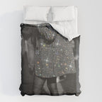 BREAK TIME | style | fashion | black and white | classic | retro | glitter | sparkle | smoke Duvet Cover Gallery Image 6