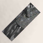 BREAK TIME | style | fashion | black and white | classic | retro | glitter | sparkle | smoke Yoga Mat Gallery Image 1