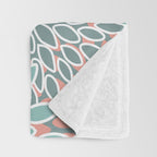 Festive, Floral Prints, Teal and Coral Throw Blanket Gallery Image 3