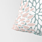 Festive, Floral Prints, Teal and Coral Pillow Sham Gallery Image 4