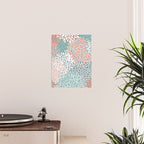 Festive, Floral Prints, Teal and Coral Poster Gallery Image 2