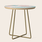 Festive, Floral Prints, Teal and Coral Side Table Gallery Image 1