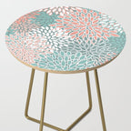 Festive, Floral Prints, Teal and Coral Side Table Gallery Image 2