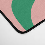 Liquid Swirl Retro Abstract Pattern in Pink and Bright Green Desk Mat Gallery Image 4