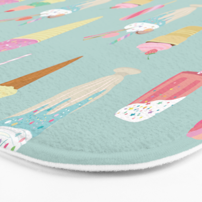 Vintage Ice Cream Pattern Bath Mat Gallery Image 3